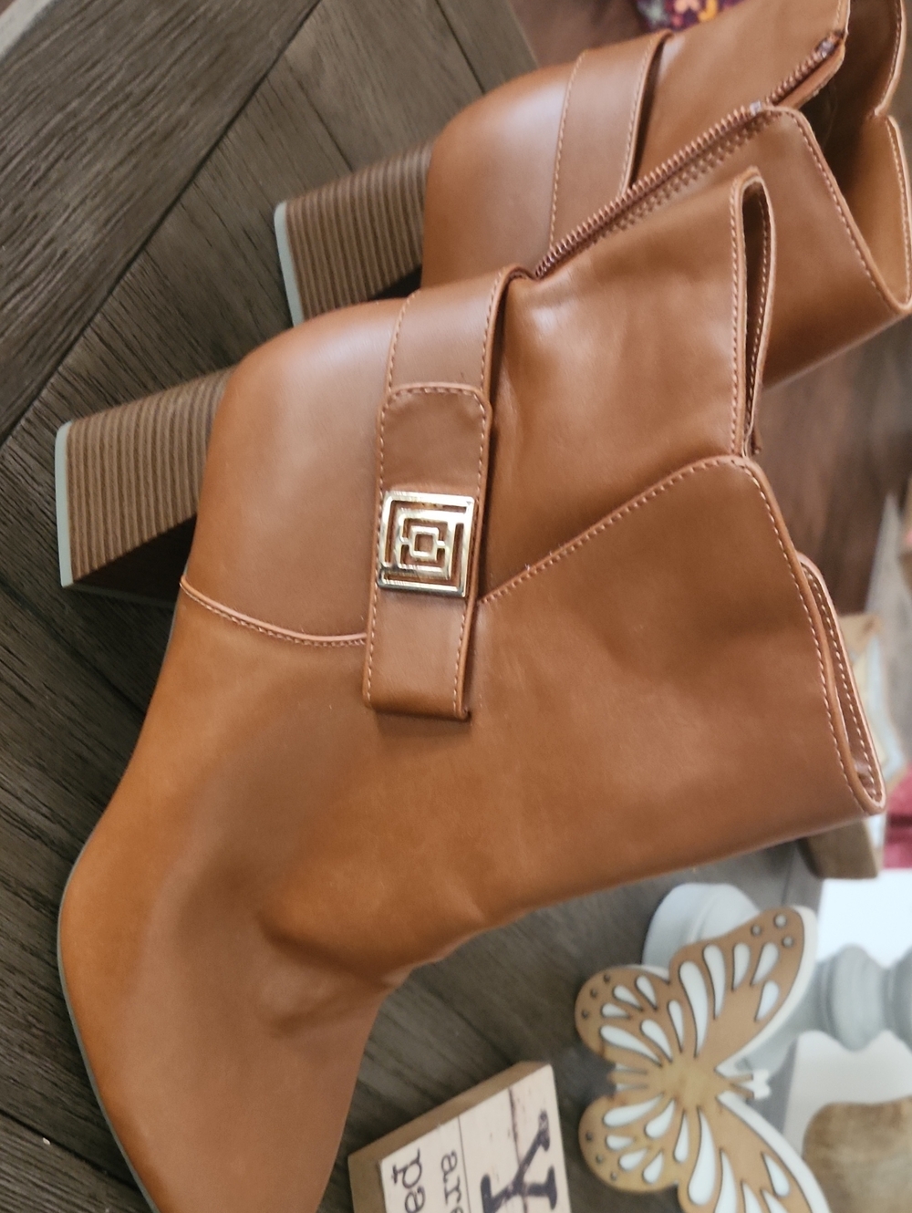 Liz Claiborne Block Heel Boots Brown US 9 NWT